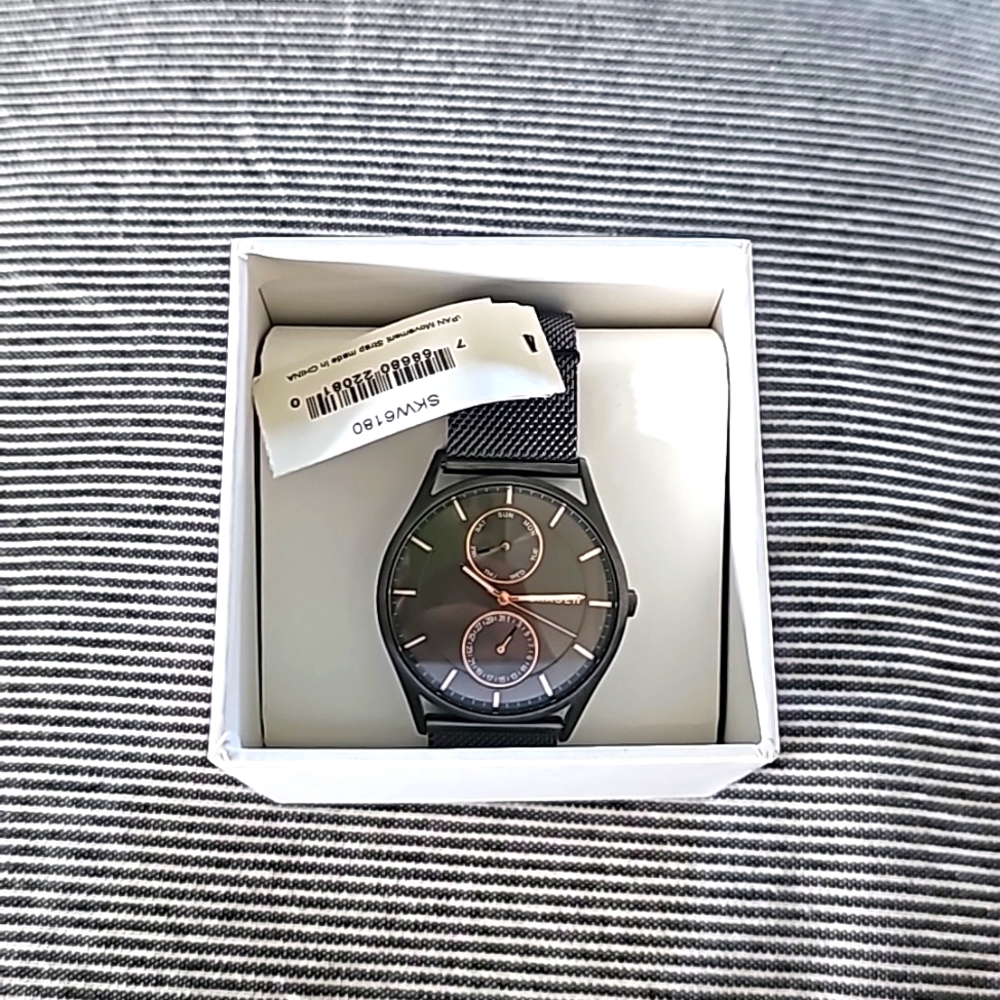 Skagen Mens Holst Charcoal Steel Watch BNIB